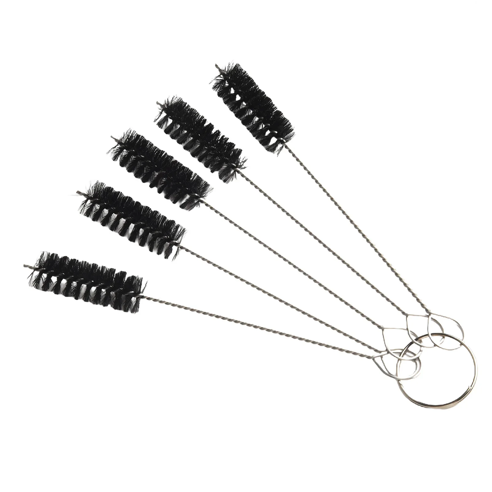 5pc Wire Tube Brush Set 2-8mm Brush Head Round Pipe Tube Cylinder Bores Cleaning Wire Brushes For Pipes Tubes Cylinders Cleaning