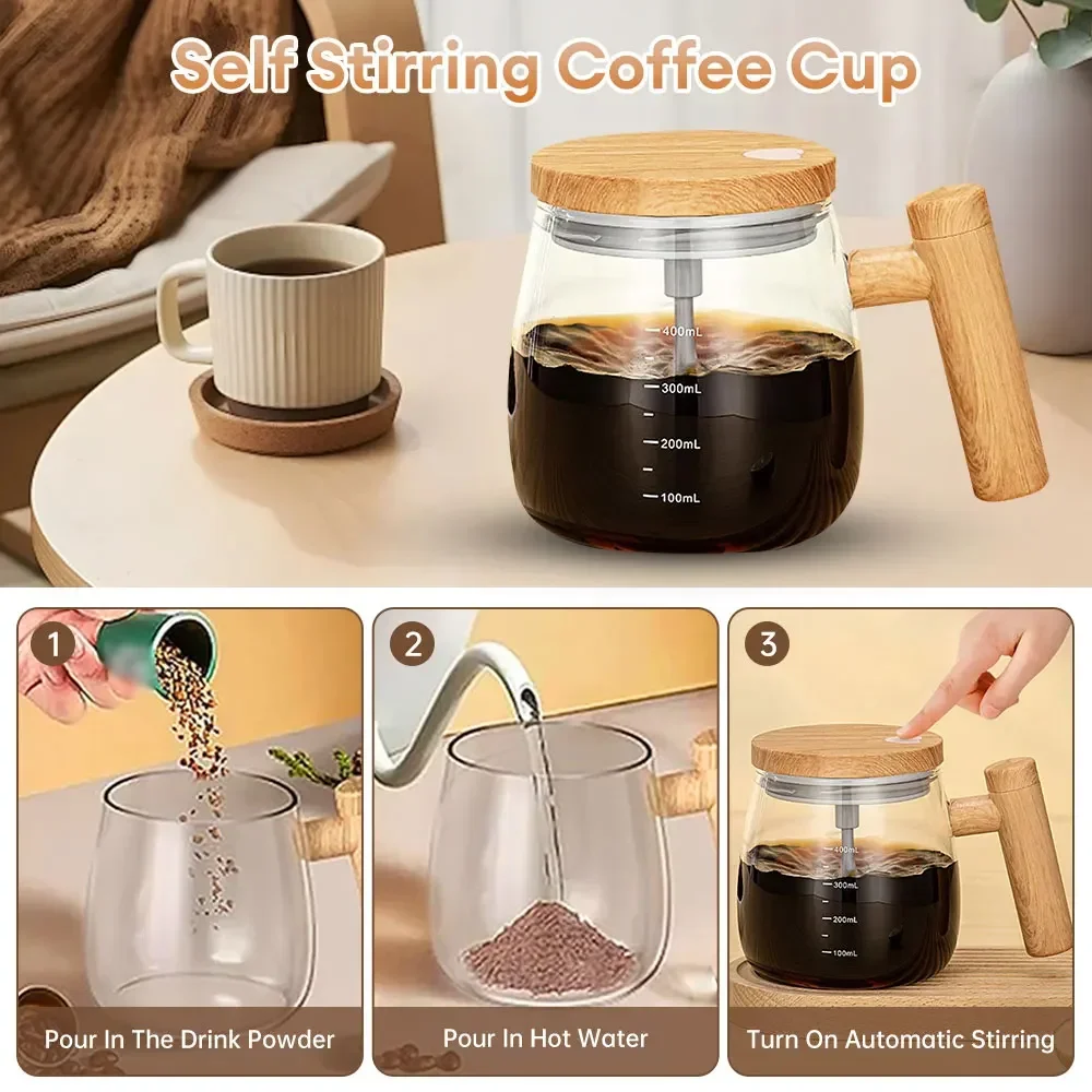 400ML Electric Blender Mixer Pot Portable Self Stirring Glass Coffee Cup for Milk Latte Coffee Drinks Mixing, coffee stirring cup,stirring cup,electric stirring cup,glass coffee mug,coffee cup,glass cup