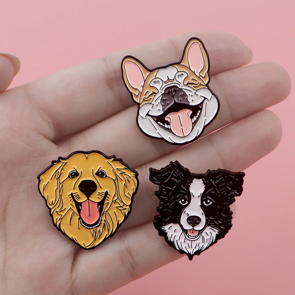 Pet Dog Enamel Pins German Shepherd Husky French Bulldog Corgi Cartoon Animal Brooches Lapel Backpack Badge Jewelry