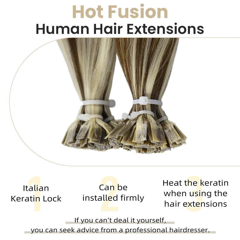Human hair extension Straight Flat Tip Human Hair Extensions Natural Original Keratin Capsules 0.8g/1g/Strand 50pcs Fusion Extensions For Hair