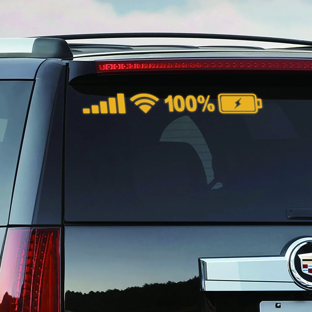 Autoaufkleber 100% Wifi Batteriestand Signalaufkleber Dekor Vinyl reflektierende  Aufkleber Auto Lustiger Aufkleber für Auto Dekor Zubehör