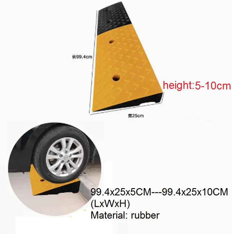 Gumowa rampa schodkowa krawężnik do samochodu domowego prog drogowy wspinaczkowy trójkątny pad prędkość podjazd pod górę, wzdłuż zbocza drogi ladde