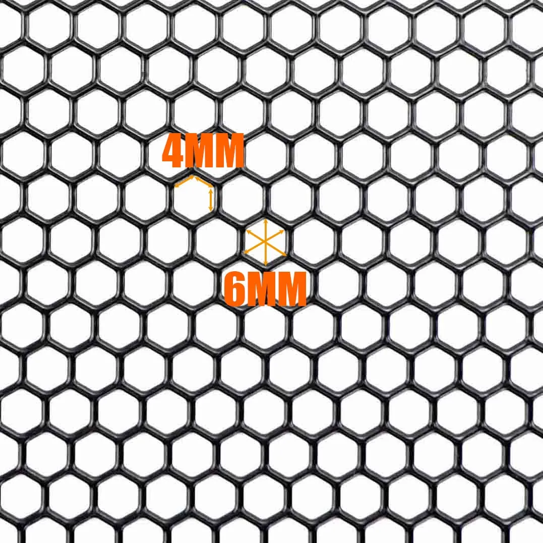 100 cm x 33 cm Aluminium Grille Mesh Grill Abdeckung Auto Stoßstange Kotflügel Haube Vent Grille Net Grid Lüftungsgitter 6mm Loch Hexagon DIY – Detail 2