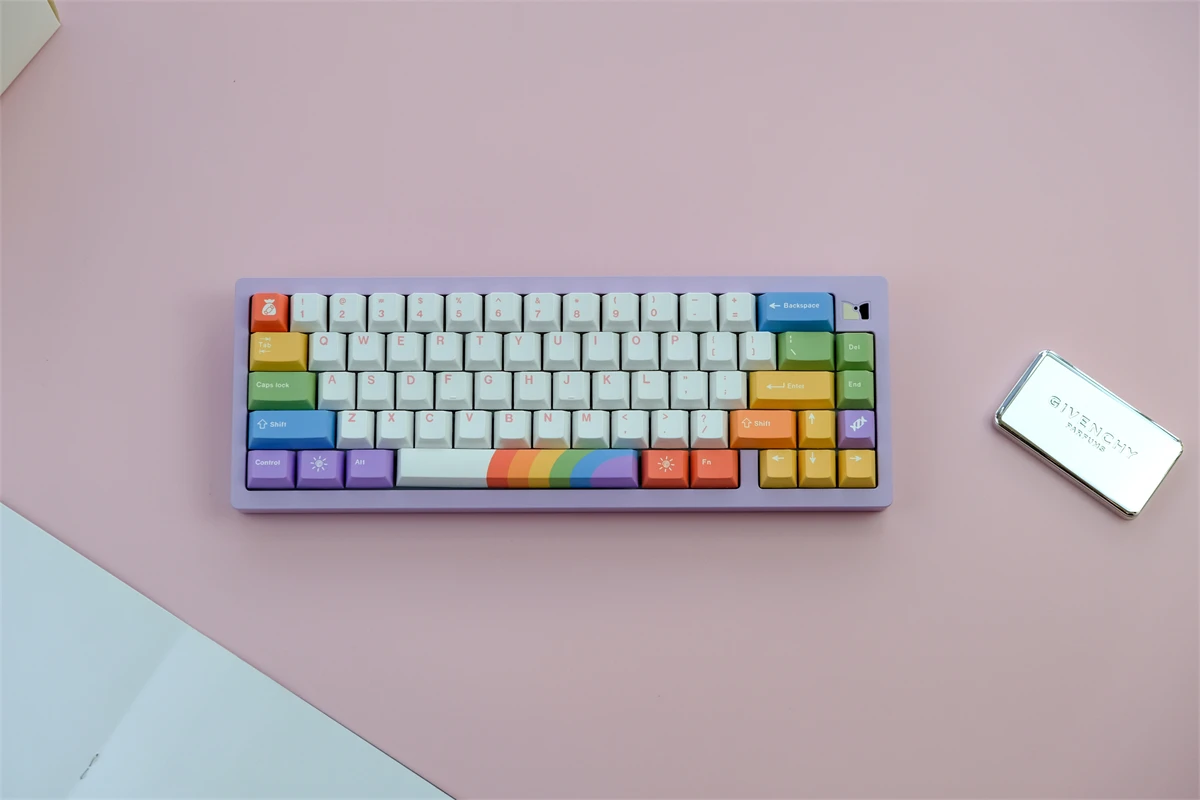Get the Rainbow Touch with 129 PBT Keycaps at Rockatship