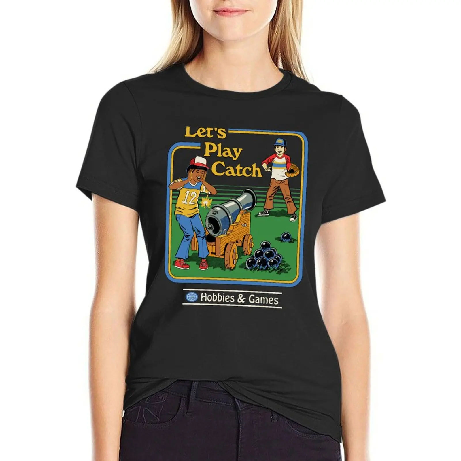 

Let's Play Catch T-Shirt Women tops t-shirts for Women graphic tees funny womans clothing summer blouses woman 2024