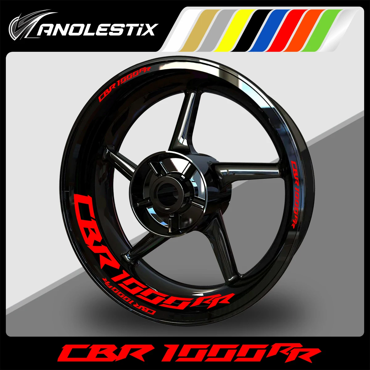 AnoleStix Reflective Motorcycle Wheel Sticker Hub Decal Rim Stripe Tape For Honda CBR 1000RR 2017 2018 2019 2020 2021 2022
