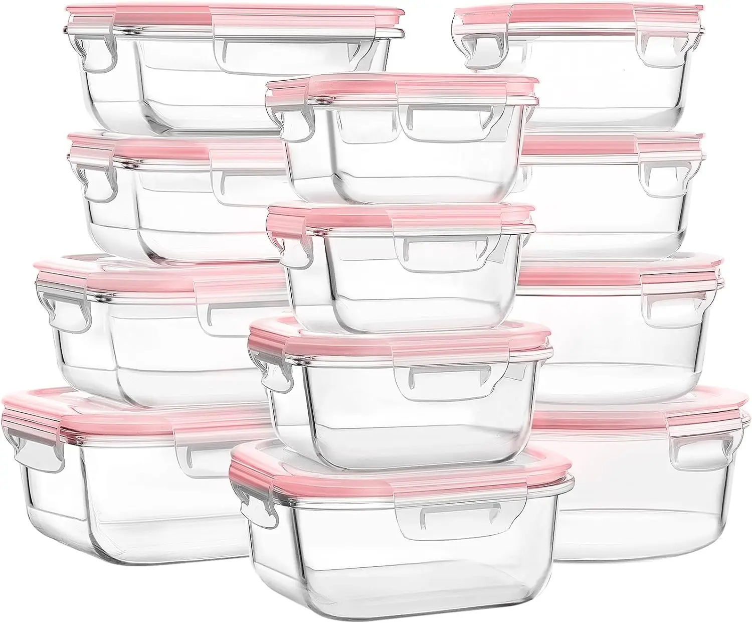 

Glass Food Storage Containers with Lids, [24 Piece] Meal Prep, Airtight Bento Boxes, BPA Free & Leak Proof