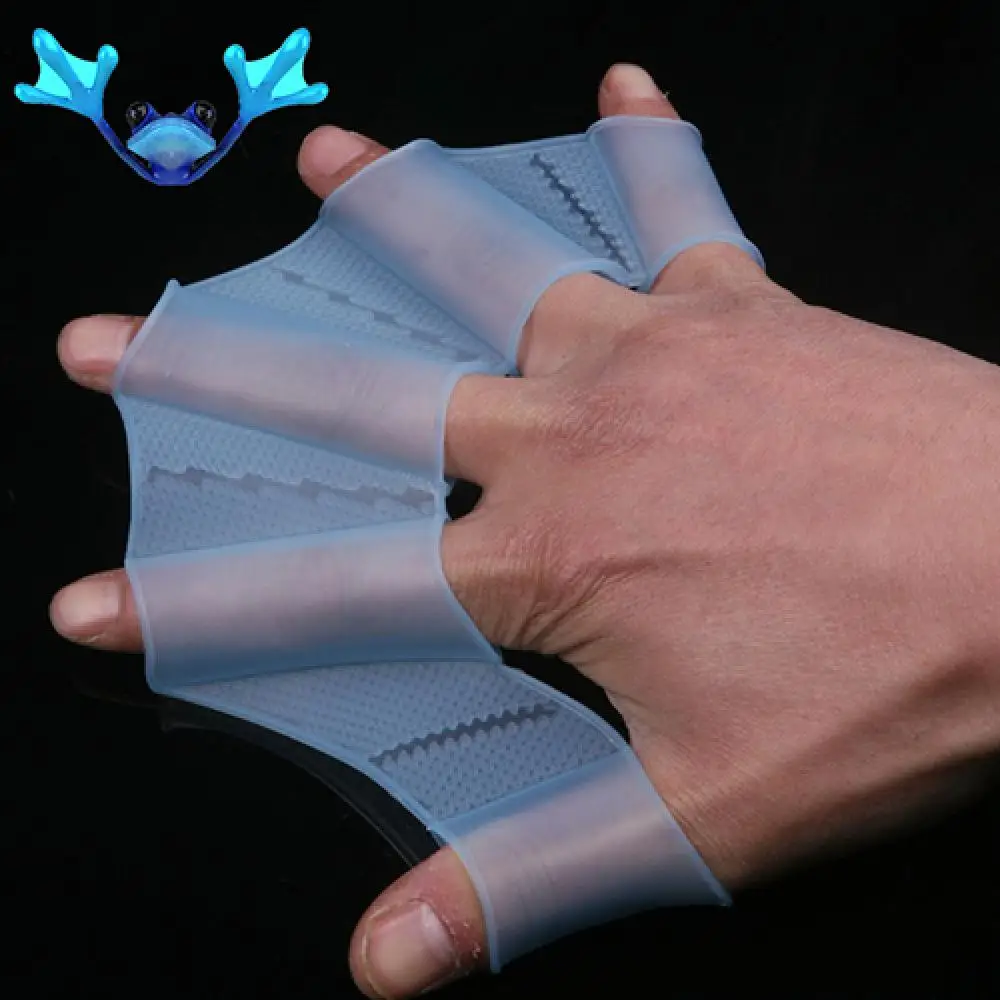 

Swimming Finger Webbed Gloves Silicone Flippers Fins Paddle Frog Type Girdles Hand Fins Water Sports Diving Hand Accessories