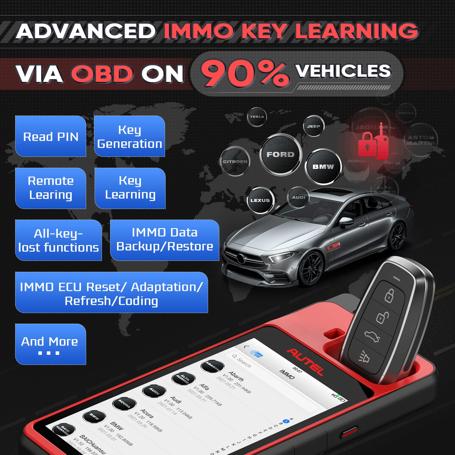 Autel MaxiIM KM100 Universal Key Generator Kit Immobilizer IMMO Learning Tool Free Update Online Lifetime key tool
