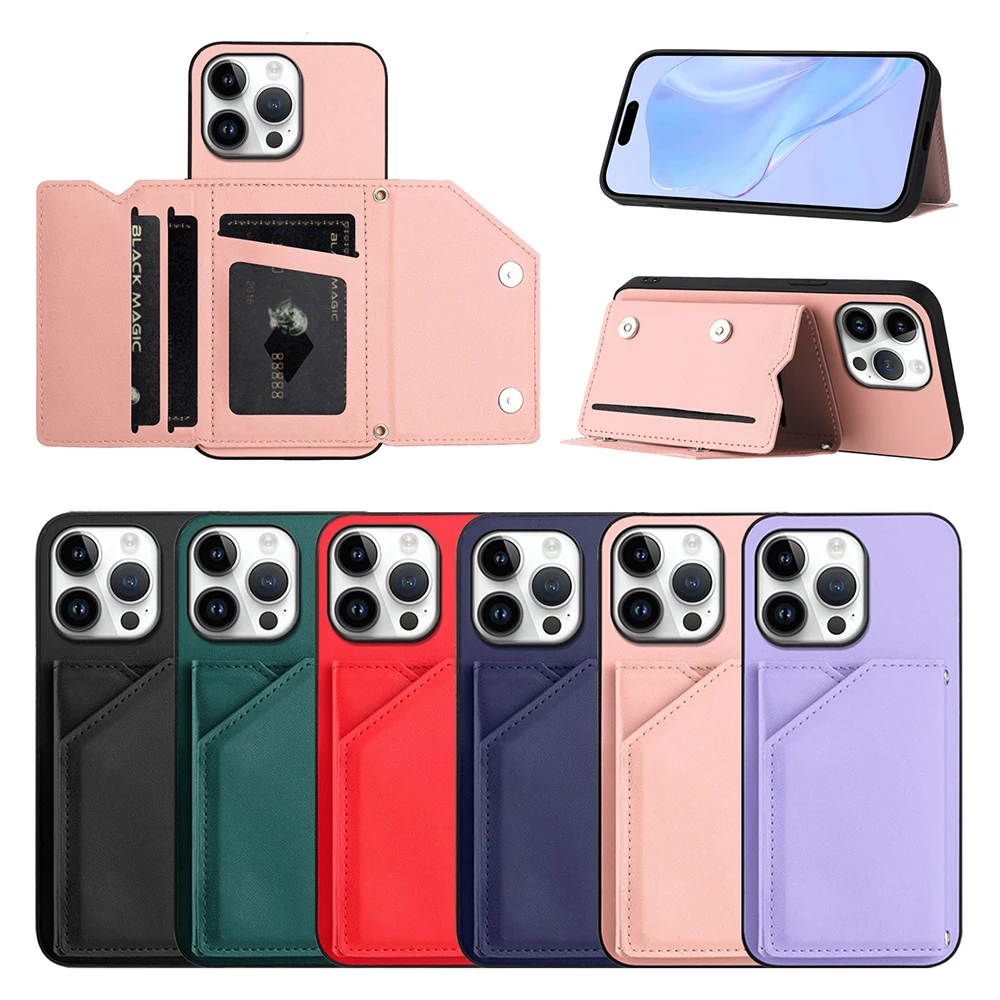 Leather Phone Back Cover with Wallet Case and Card Holder