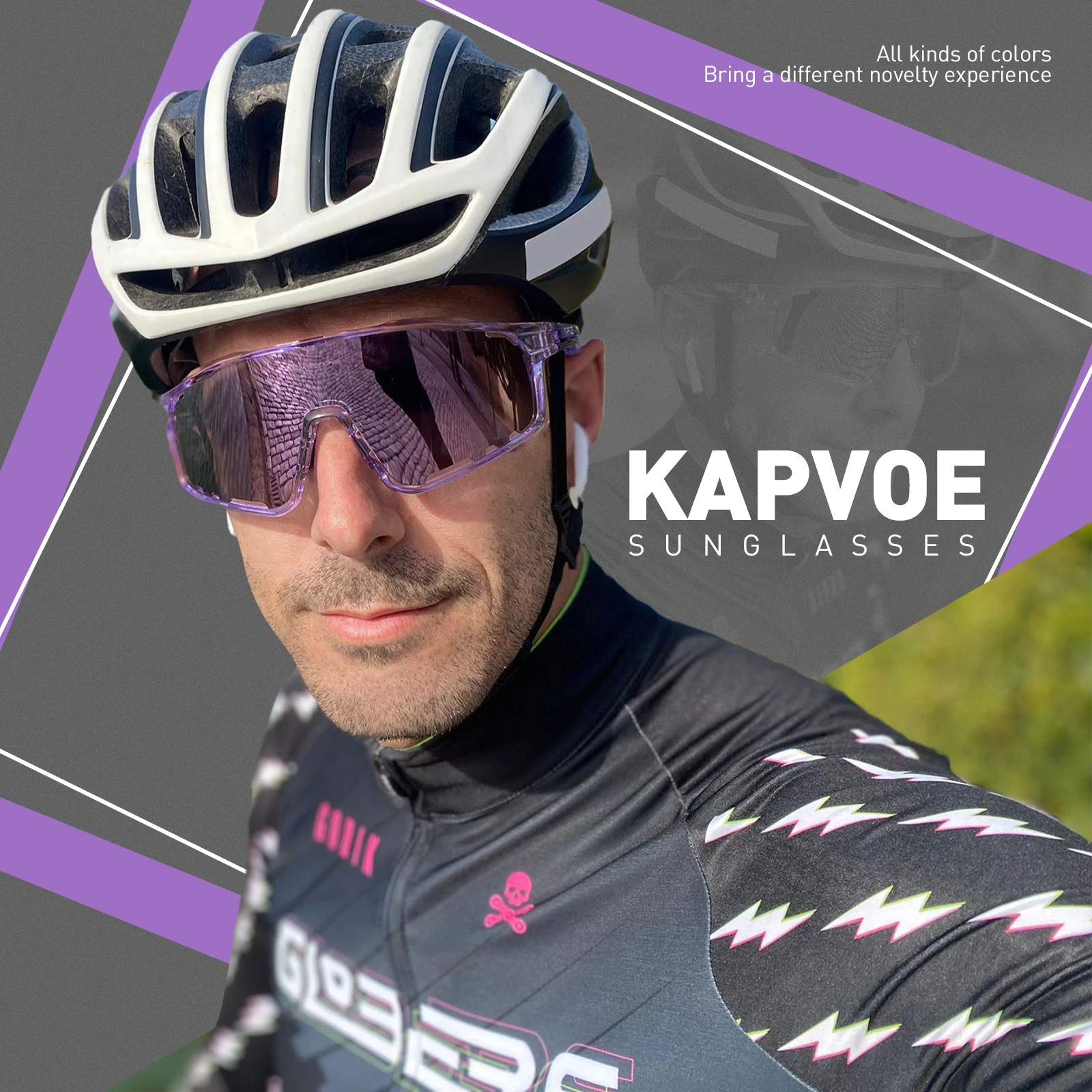 Kapvoe Occhiali da ciclismo MTB Equitazione Occhiali da sole da corsa Polarizzati Sci Pesca Occhiali da arrampicata Uomo Donna Occhiali da bicicletta_voghion.com