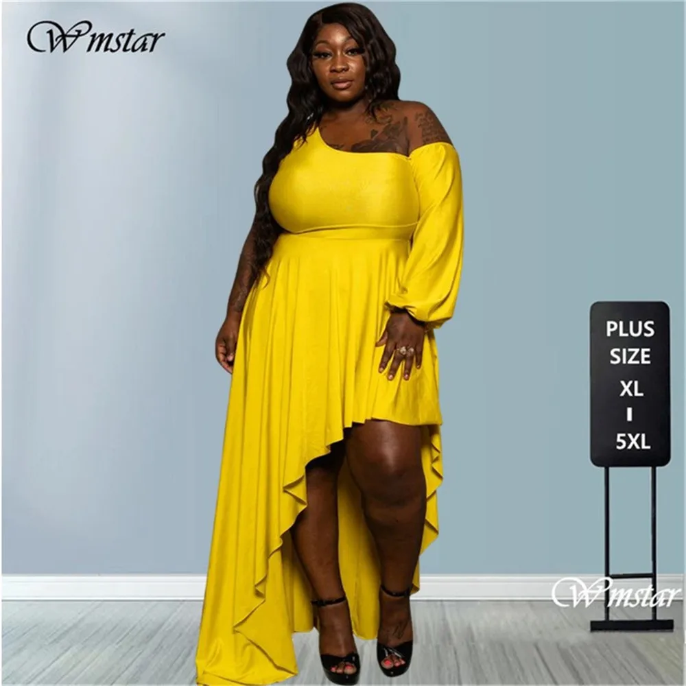 

Размера плюс Wmstar женское, однотонное, с однотонным рукавом, размеры 4XL, 5XL