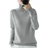 Women's Long Sleeved Knitted Sweater Standing Collar Autumn Winter Top Sweater Women Sweaters for Autumn Winter Women Clothing 5