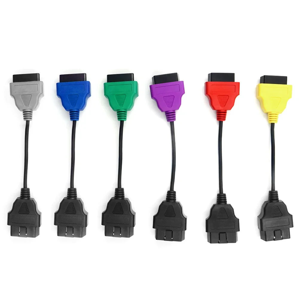 Диагностический кабель-переходник OBD2, 6 цветов, для FiatECUScan и Multiecuscan, для Fiat Alfa Romeo и Lancia