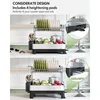 Stainless Steel Dish Drying Rack, Extra Large Dish Racks for Kitchen Counter, 2 Tier Dish Drainer and Drainboard Set 5