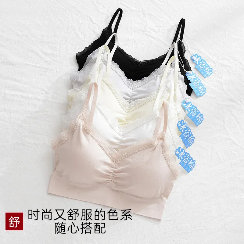 

The New Bare Ammonia Back Underwear Women's Bra No Underwire Bottom With A Strap And A Thick Chest Pad Back Heart Wrap Chest