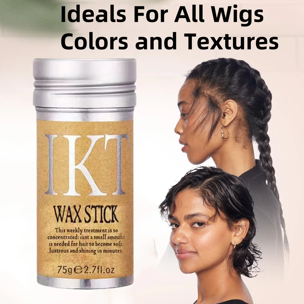 Hair Wax Stick For Black Women Wig With Slick Back Brushes Comb Sleek Stick Gel Pomade for Flyaway Hair Wig Styling Accessories 2