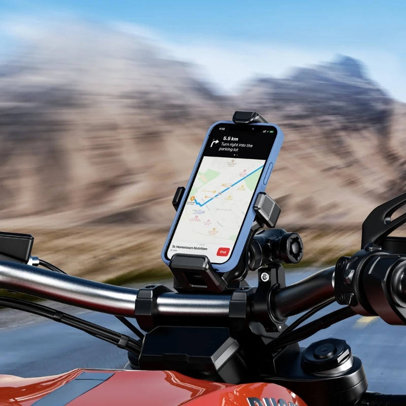 Dropship Bike Phone Holder Mount Motorcycle Handlebar Phone Mount Clamp One Hand Operate