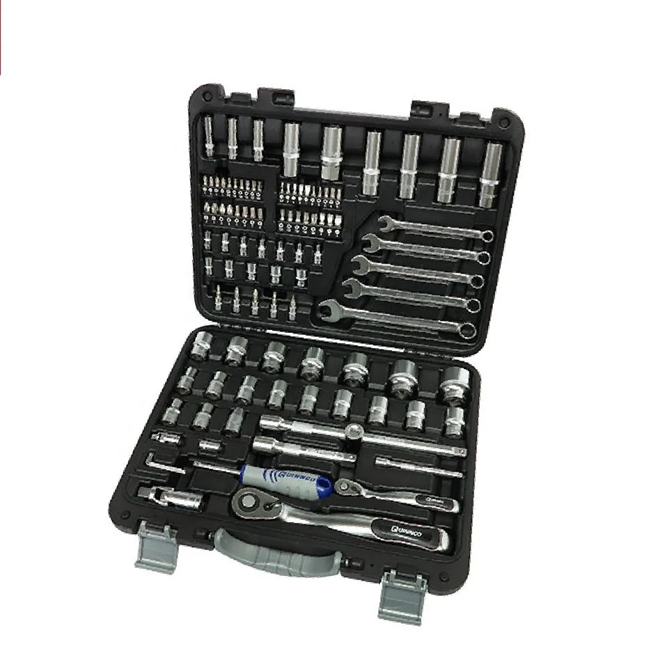 Quinnco Car Tool Series 100-Pc 1/4 "1/2" Dr. Tool Socket Set Di Riparazione Automatica, Set Di Attrezzi Per Garage