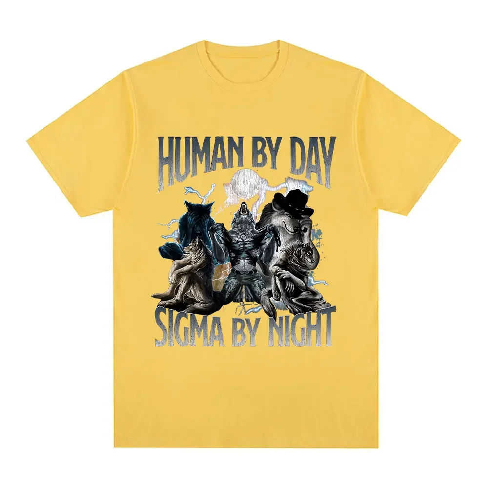 Human By Day, Wolf By Night - Funny Oversized Graphic T-Shirt
