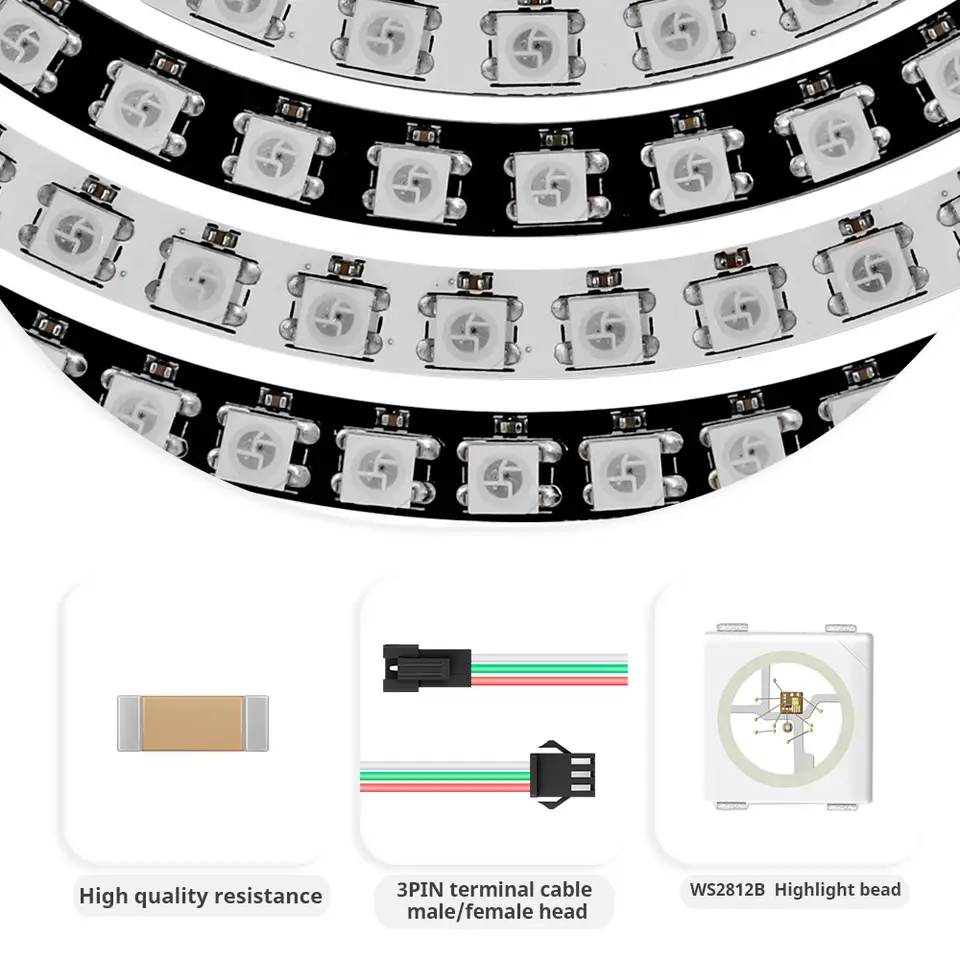 1-10PCS WS2812B Addressable LED Ring 8 16 24 35 45 241LEDS WS2812 5050 Built-in RGBIC Round Modules Light Lamp Smart Development image 3