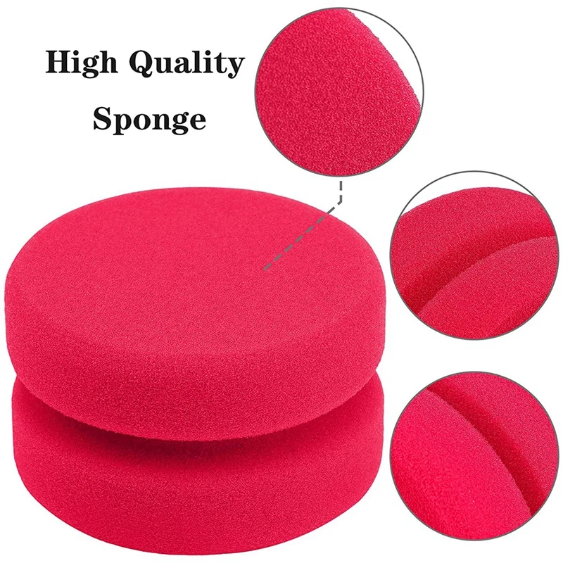 8 Pack Paint Sponge Applicator Detail Sponge Paint Round Wax Applicator Tire Shine (Red)