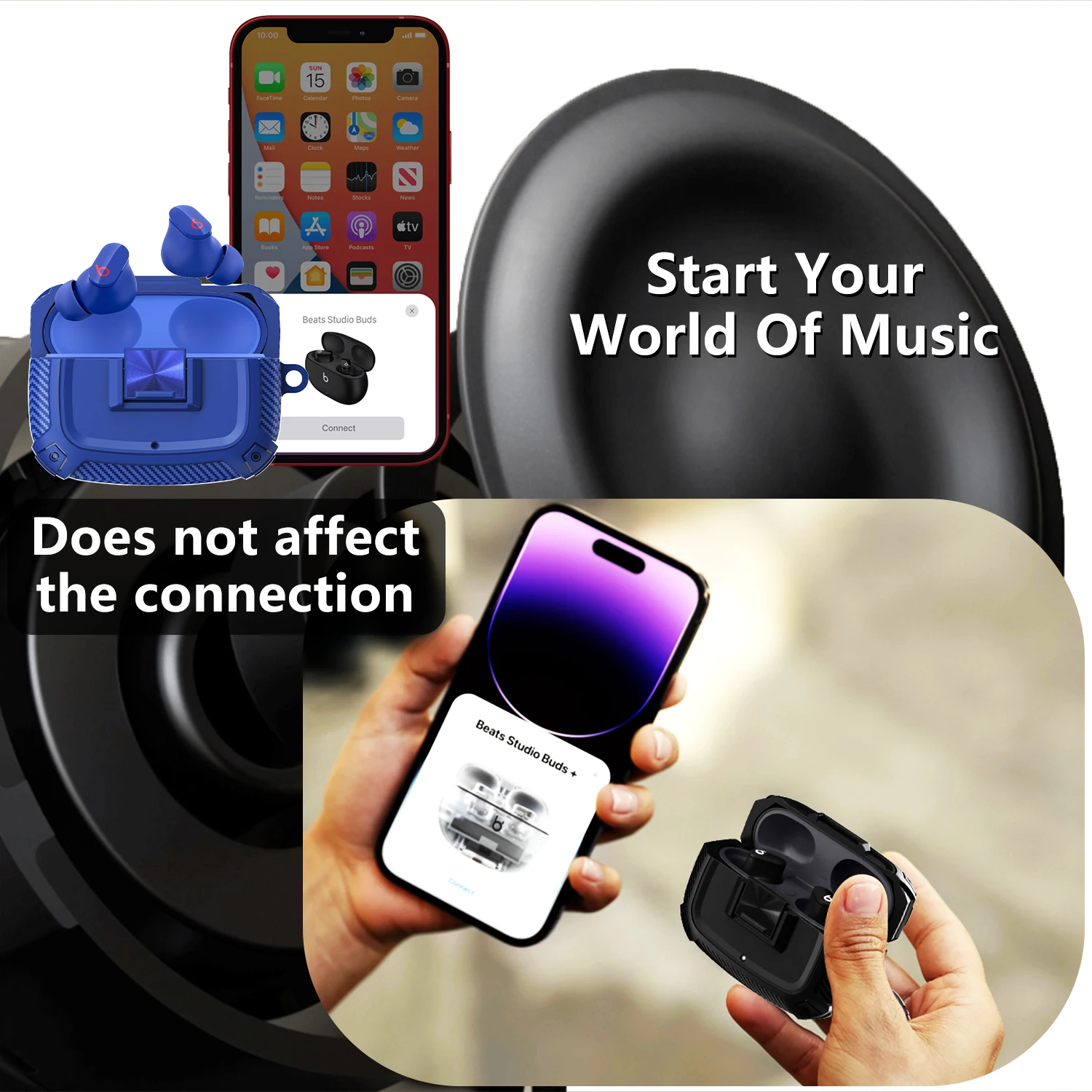 Carbon Fiber Pushbutton Protective Earbud Case Cover