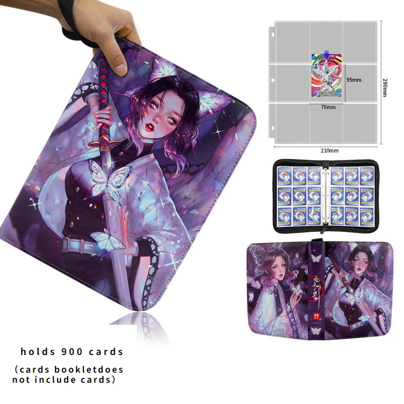 Anime Cards Book Demon Slayer Kimetsu No Yaiba Kamado Tanjirou Nezuko Agatsuma Zenitsu Binder Game Card Collection Gift