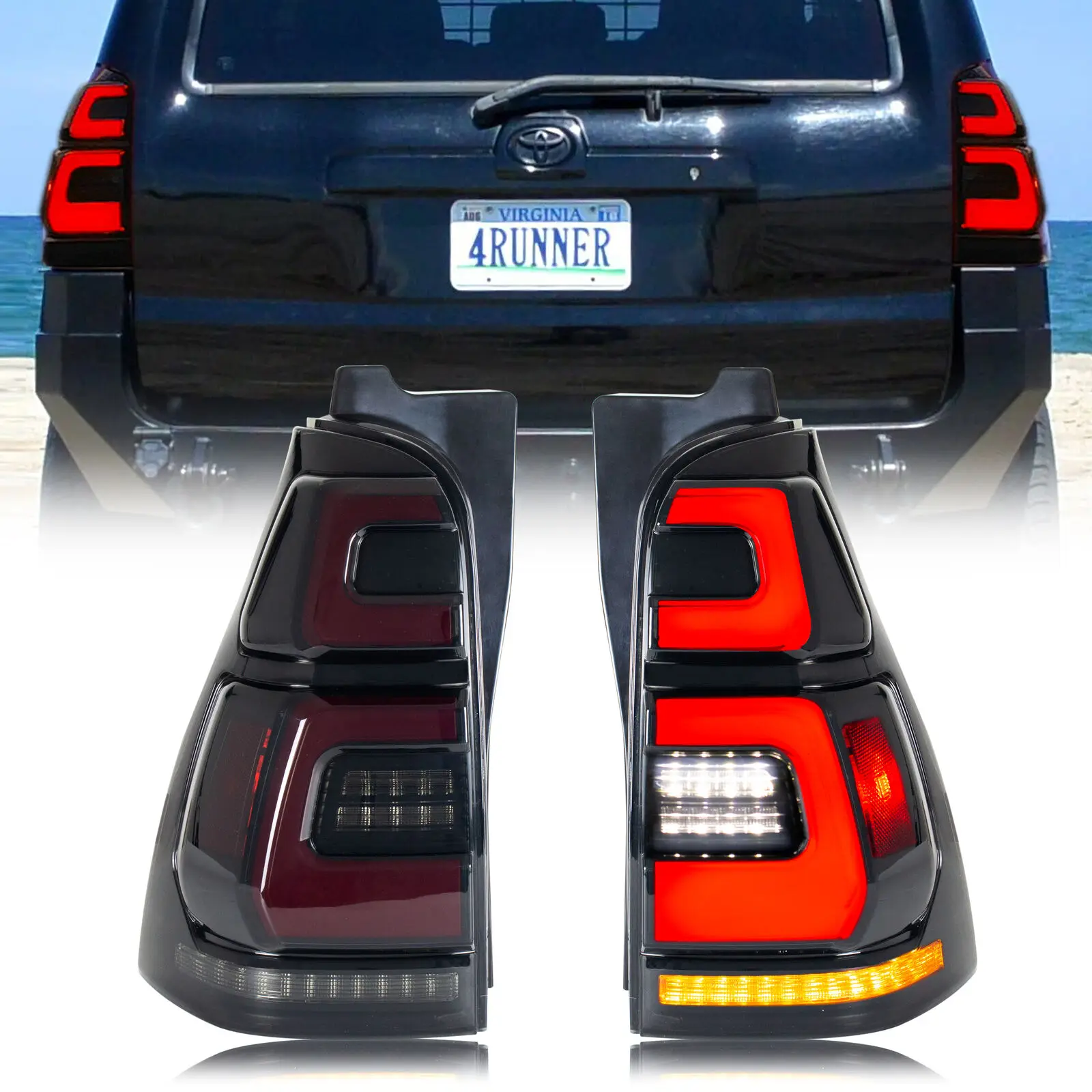 JDMTECH Smoke LED Rear Bumper Brake Lights For Toyota 4Runner (2003-05) & Prado 120 (2002-09) – Pair