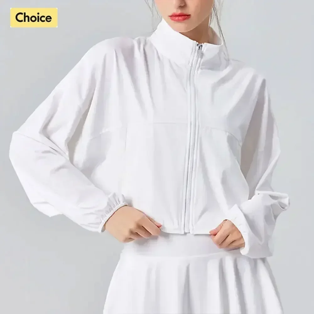 UV-Protective Tennis Jacket UPF 50+ Women Cool Feel Loose-Fit Sports and Fitness Jogging Top sports jacket