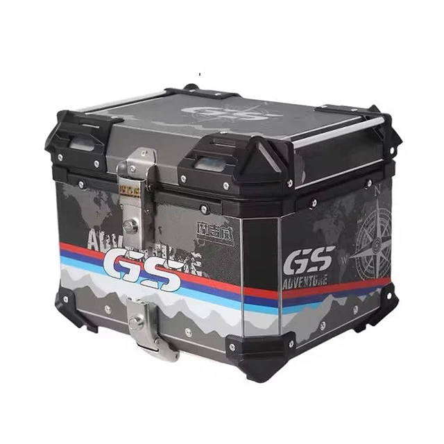36L 45L 55L Motorcycle Aluminum Box Universal Moto Top Case Motorcycle Rear Luggage Tail Box Helmet Waterproof Storage Trunk