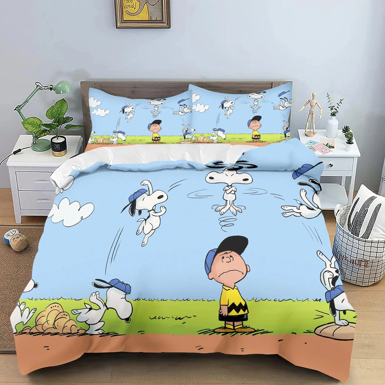 Juego De Ropa De Cama Snoopy Para Perros Pequeños – Funda Nórdica + 2 Fundas De Almohada, Hipoalergénico
