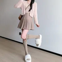 Autumn Winter Woolen Pleated Skirts Women New Korean High Waist Slimming Mini Skirt Ladies Preppy Style Side Zipper A-Line Skirt - Image 3