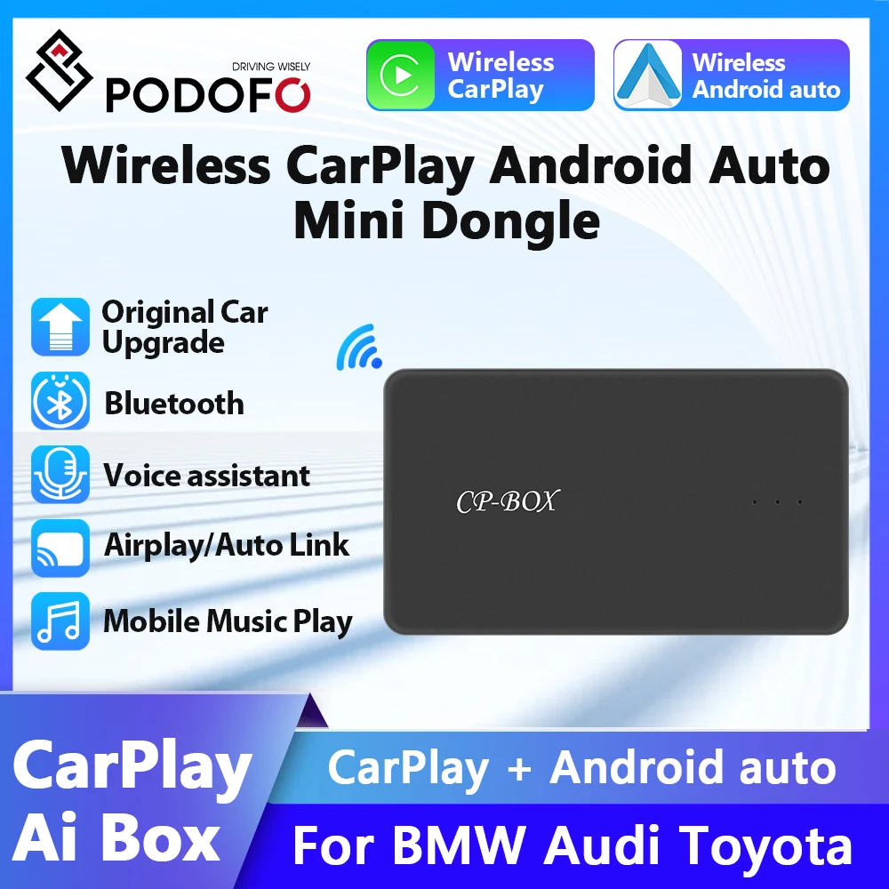 

Автомобильная Проводная приставка Podofo, подключение по USB, Bluetooth, для BMW, Audi, Toyota, Mini AI