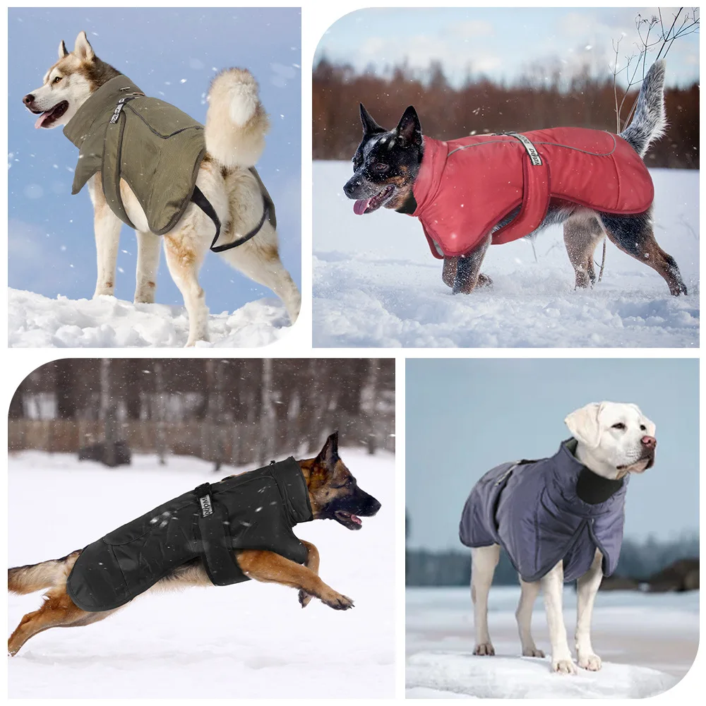 Autumn and Winter Pet Clothes Reflective Warm Dog Jacket Windproof and Waterproof Dog Cotton Coat
