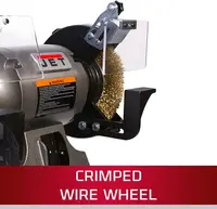 JET 8-Inch Bench Grinder with Wire Wheel, 3450 RPM, 1 HP, 115V 1Ph (Model JBG-8W) 2