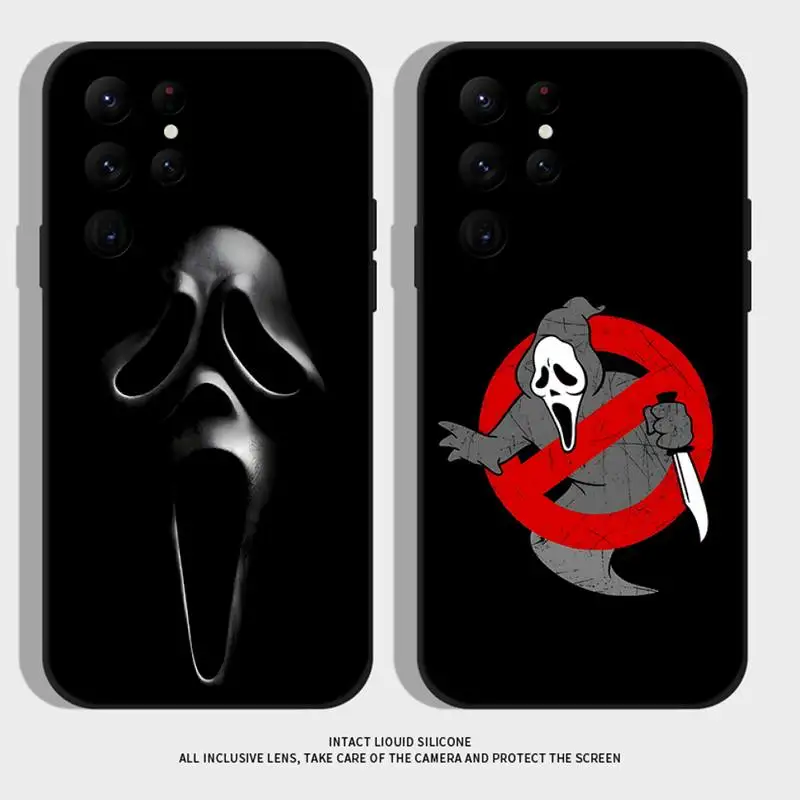 

S-Screaming Ghost Face Horro Phone Case For Samsung S21,S22 Ultra,S20,S30 plus,S22 plus,S23,S30 ultra 5G Silicone Cover