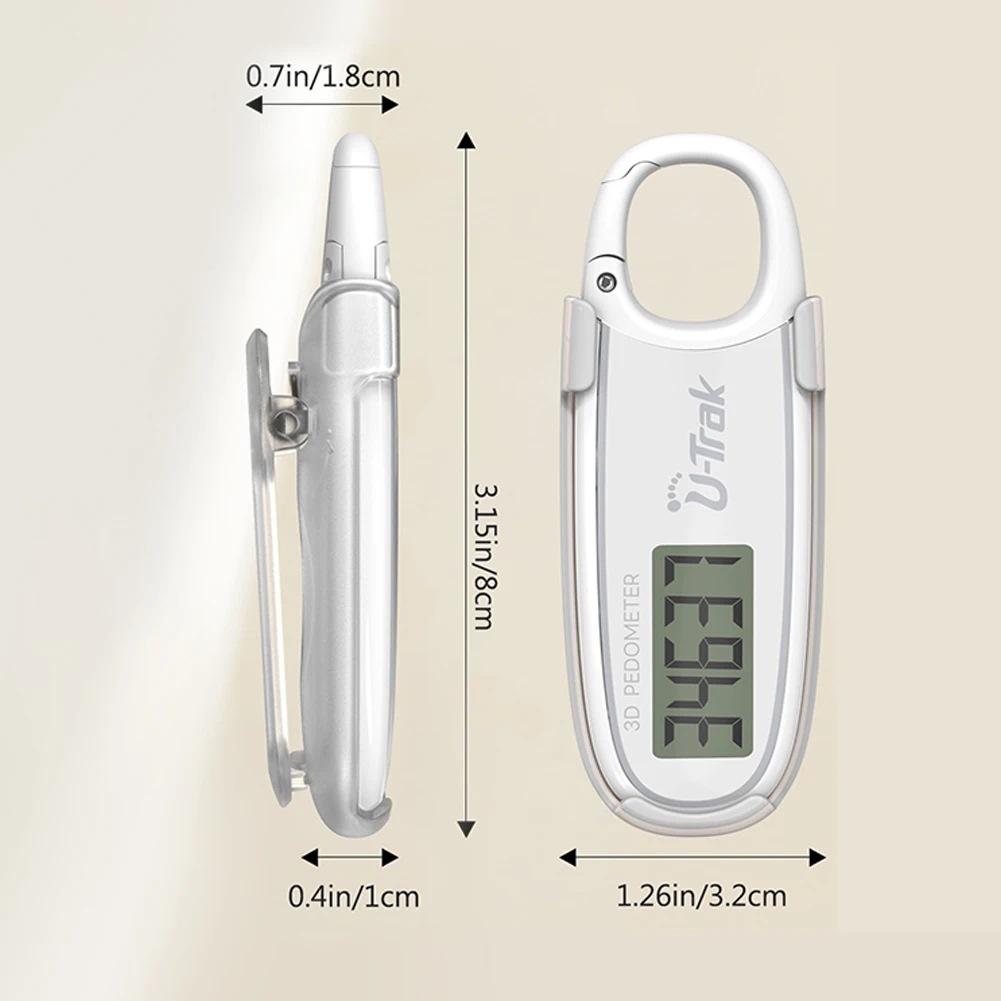 Walking 3D Pedometer Step Counter Large Screen Simple Step Tracker LCD Display Clip-On Pedometer Carabiner Women Men