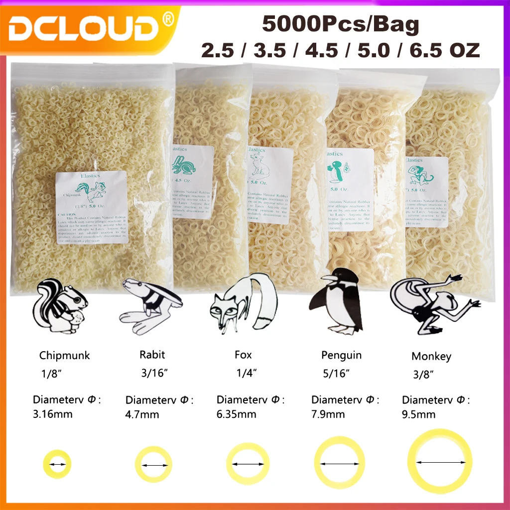 5000-Piece Orthodontic Elastic Bands Dental Latex Rubber - 3.5oz/5.0oz/6.5oz Sizes 9 thumbnail image
