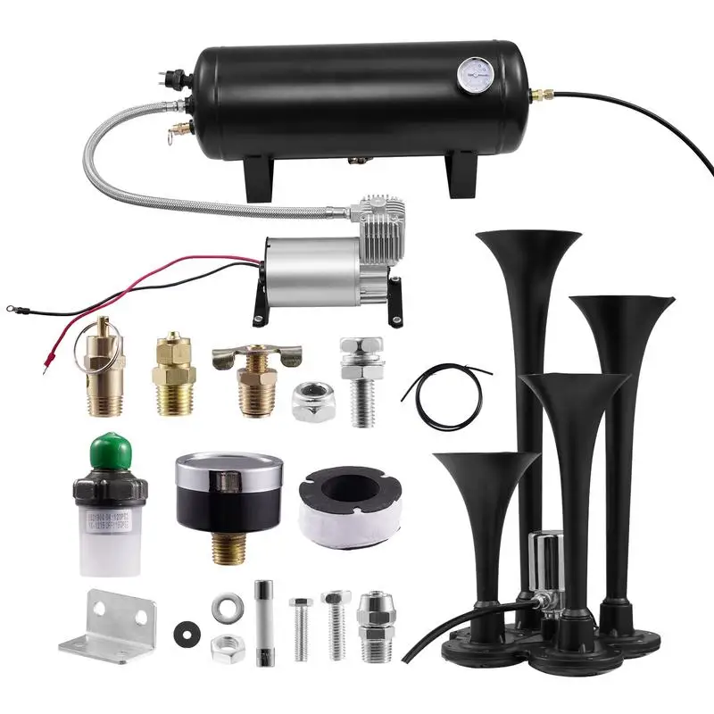 

Air Horn Kit 120 DB Loud 12V Air Pump Horn For Car Compact Vehicle Horn With Air Compressor For Trains Tractors Automobile