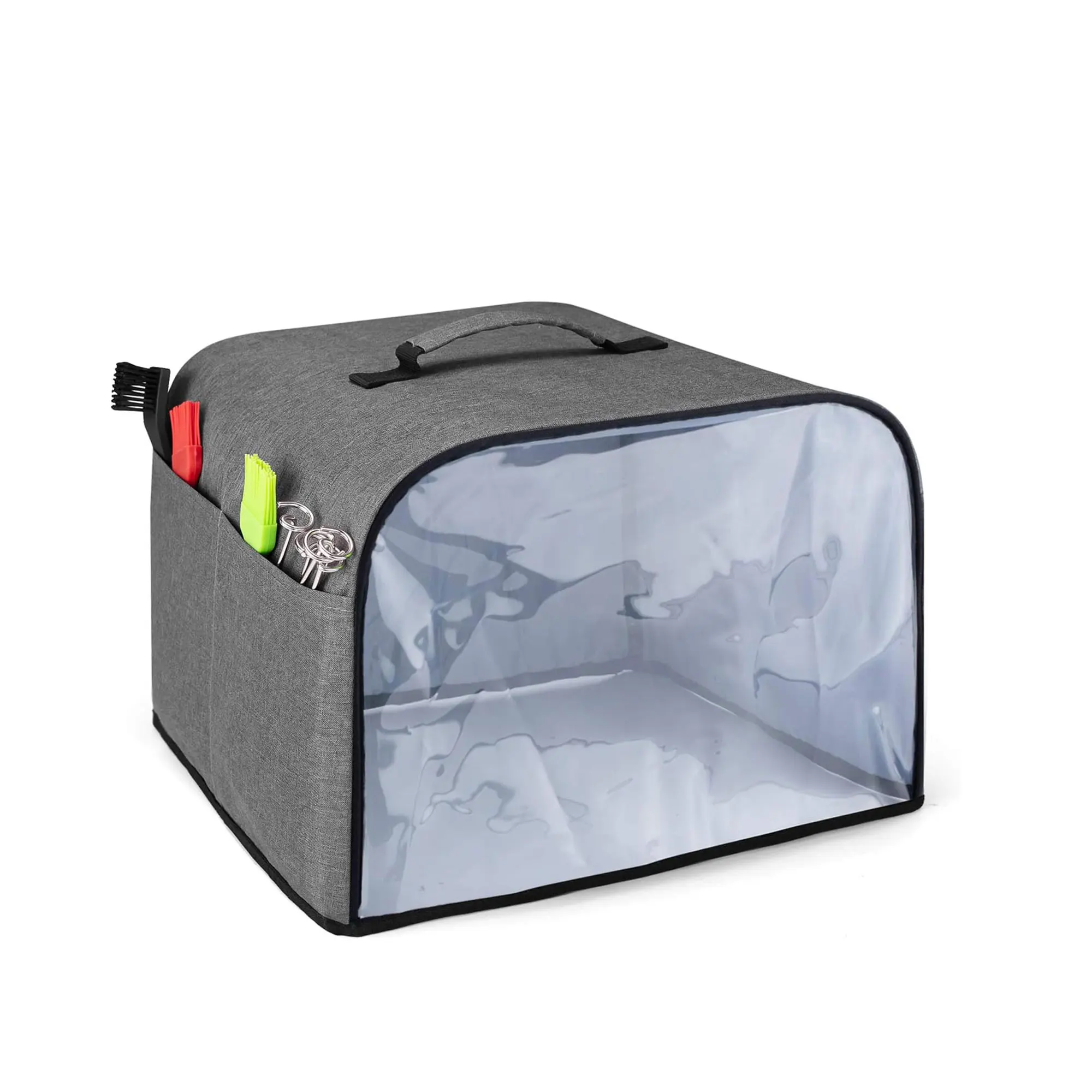 Dust Cover for Ninja Foodi Grill Clear Front Panel Storage Pockets Compatible with AG301 AG302 AG400