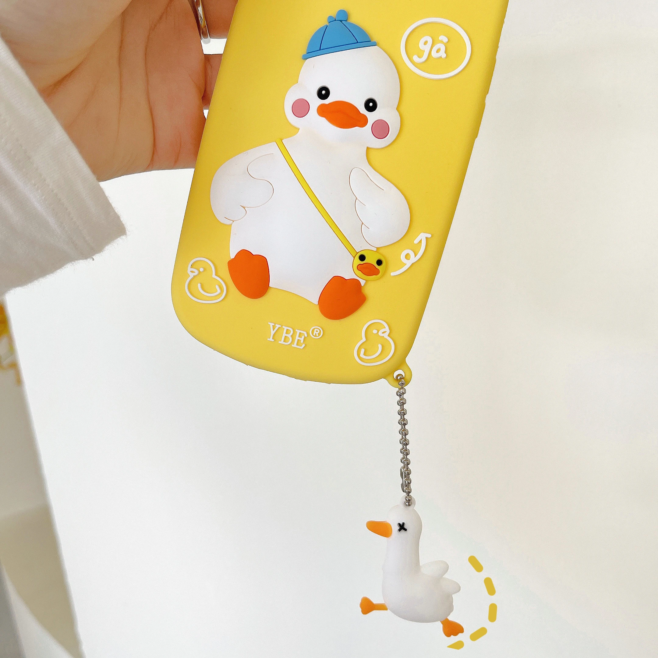 Cute 3D Yellow Duck Handbag Phone Case Aesthetic Protective 