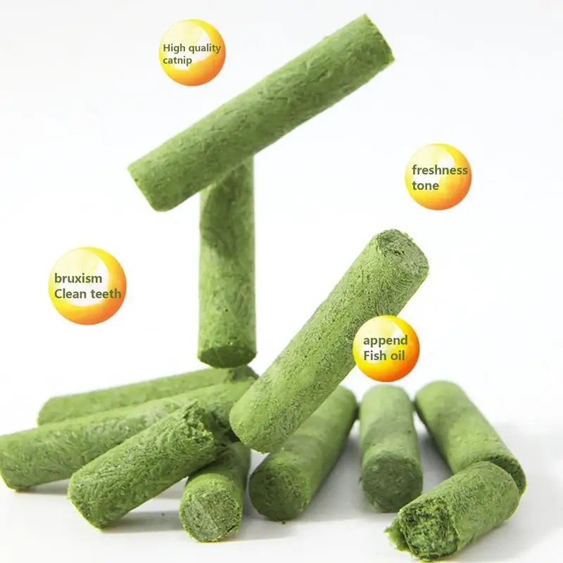 6PCS Cat Grass Teeth Grinding Stick Pet Snacks Hairball Removal Mild Hair Row Ready To Eat Cat Baby Teeth Cleaning Sticks