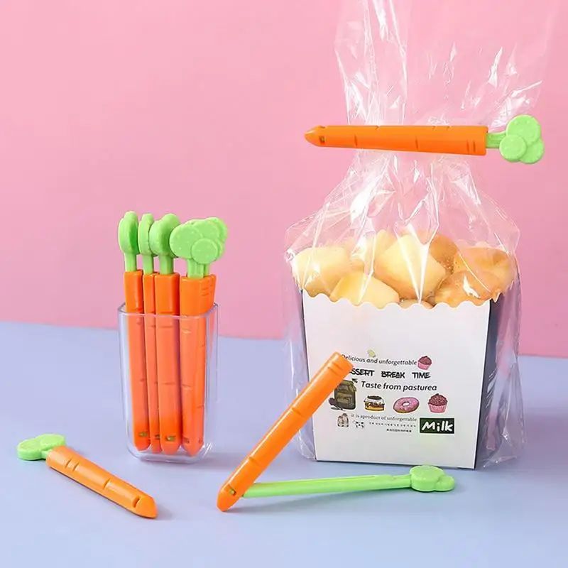 

5pcs Food Snack Bag Closure Clip Carrot Moisture Clip Fresh Seal Clip Kitchen Accessories Kitchen Fresh Storage Clip