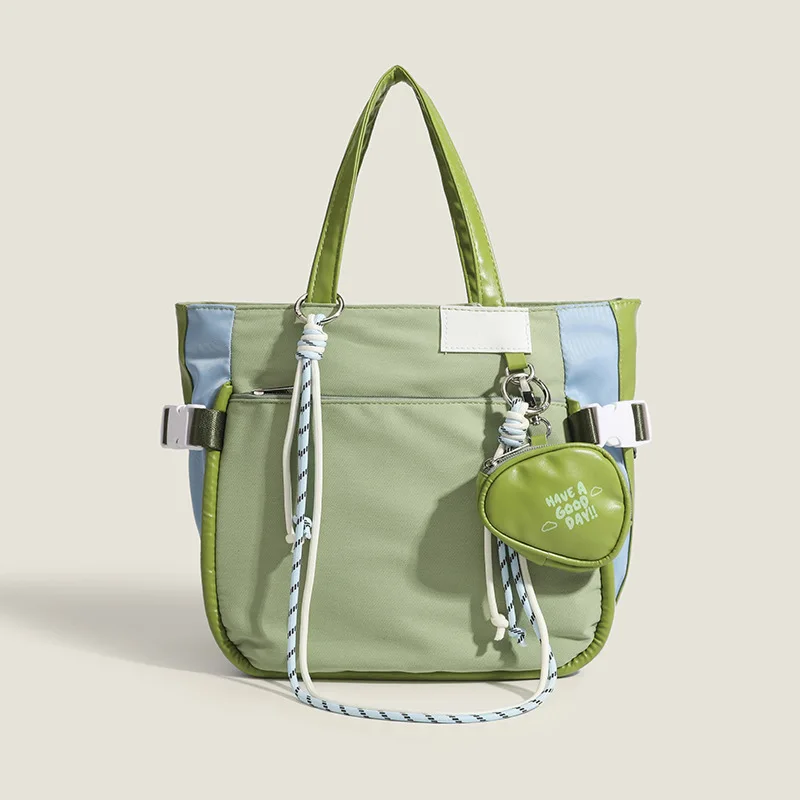 

2024 New Design Handbag Fashionable Small Fresh Nylon Crossbody Bag Avocado Green Commuting Large Capacity Student Shoulder Bag