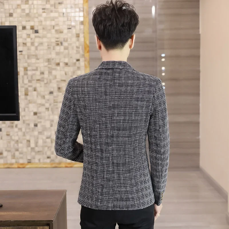 2024-High Quality Blazer Men's British Style Elegant Fashion High-end Simple Shopping Party Business Casual Gentleman Slim Coat 2