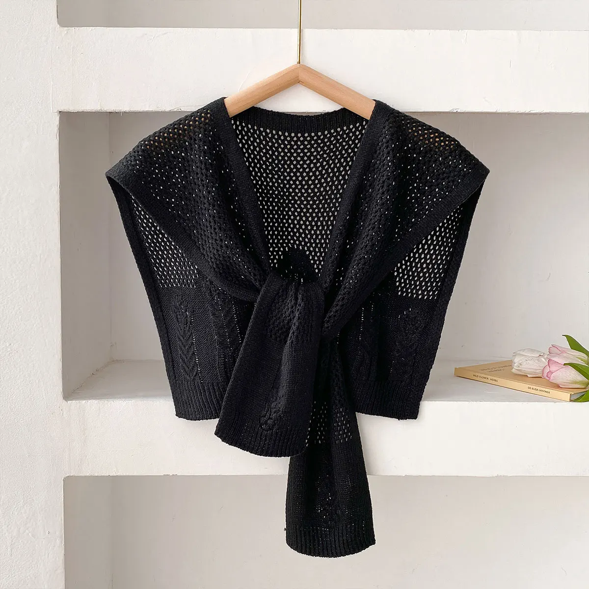 New Solid Color Knitted Shawl Scarf Women High-end Capes With Shirts Fashion Thin Neck Protectors For Spring and Autumn