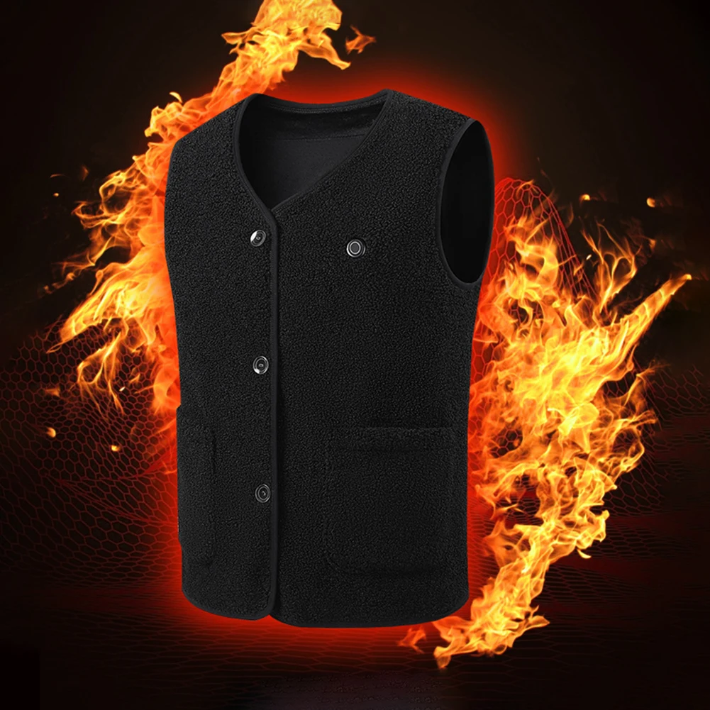 16 Areas Heated Vest Thermal Jacket Rechargable Winter Puffer Jacket 16 Heating Areas 3 Heating Levels for Sports Hunting Hiking