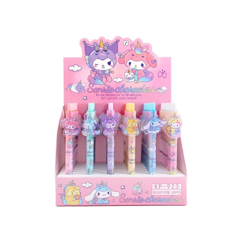 

Sanrio push patch gel pen Kuromi Cinnamon dog animation cartoon light and easy to carry new high-looking cartoon cute pen 0.5mm