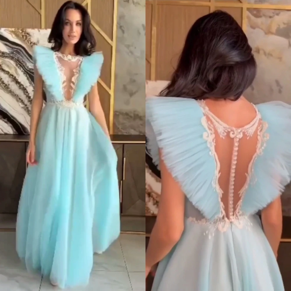 

Prom Dresses Simple Exquisite Jewel A-line Sequins Tulle Formal Occasion Gown فساتين سهره نسائيه فخمة vestidos prom 2023